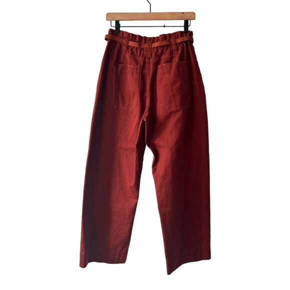 A.L.C. Augusta Belted Paperbag Cargo Pants Red-Drk Size 6 - Picture 8 of 12